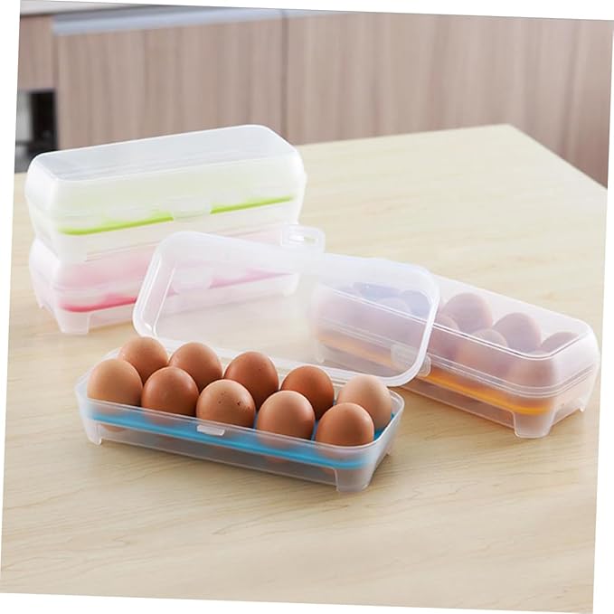 ARTIBETTER 2pcs Egg Holder Storage Rack Plastic Tray Eggs Storage Container Kitchen Organizers Random Color