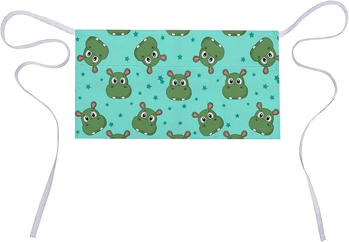 Unisex Apron for Cooking Server Waitress Half Waist Apron with 3 Pockets