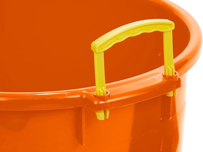 Little Giant® Plastic Muck Tub | Durable & Versatile Utility Bucket with Handles | Muck Bucket | Durable Handles | 70 Quart | Orange