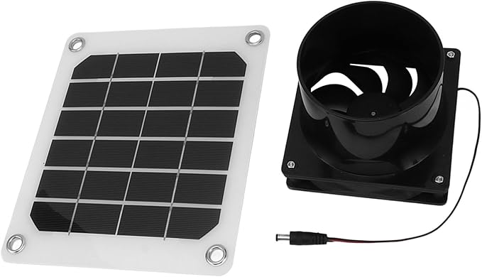 Topyond Solar Exhaust Fan 20W, Solar Fan for Chicken Coop Pet House, Solar Attic Fan for Greenhouse, Solar Powered Outdoor Vent Fan