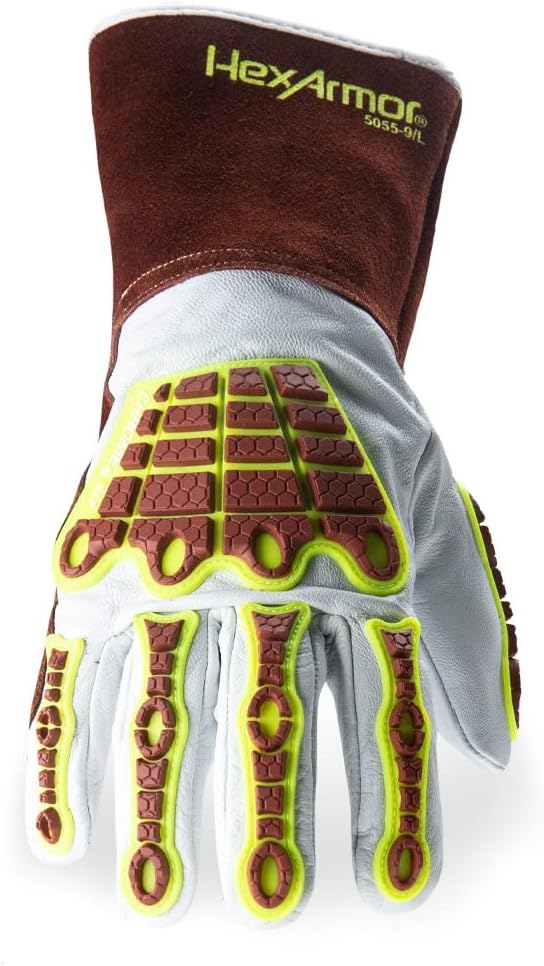 HexArmor High-Heat Resistance HeatArmor Gloves| Impact Protection | A9 Level Cut-Resistant | Welding Work Glove