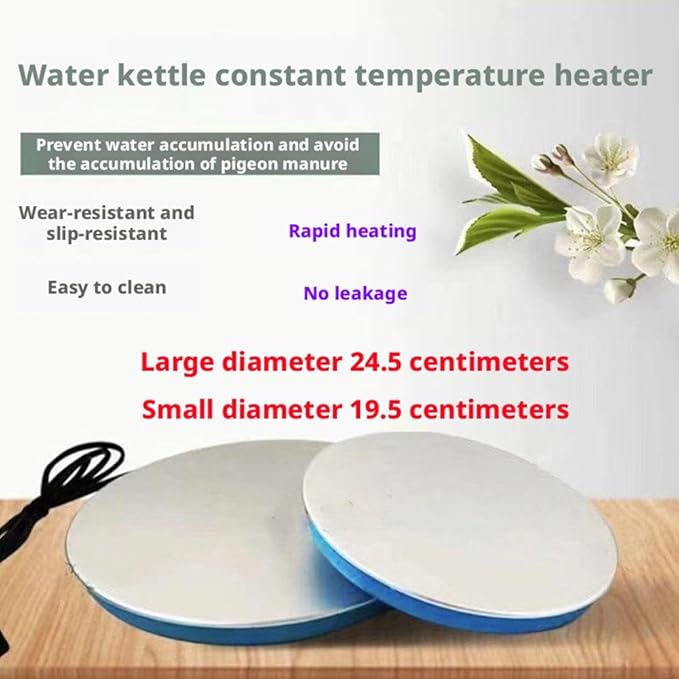 Chicken Water Heater for Winter,Chicken WatererHeater Base for Metal Plastic Poultry Founts Waterer,Freeze Proof ChickenWater Heater for Winter,Heated Waterer for Chickens,Ducks & Outdoor Birds