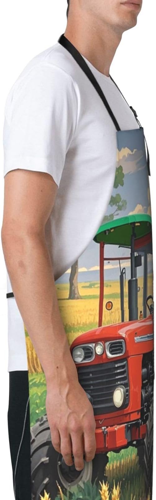 Waterproof Apron Adjustable Bib for Women Men Vintage Nautical White Ship Cooking Aprons Chef Bibs with 2 Pocket