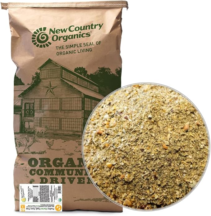 New Country Organics | Starter Feed for Growing Chicks | Soy-Free and Corn-Free | 21% Protein | Certified Organic and Non-GMO | 40 lbs
