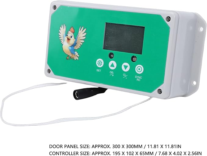 Automatic Chicken Coop Door Opener, Programmable Timer for Poultry Farm Duck House Chicken Coop Accessory (US Plug 100-240V)