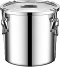 304 stainless steel food storage containers with lids lock clips airtight container large airtight for rice flour sugar grain coffee bean storage containers Kitchen jar (8.72gal/33L)