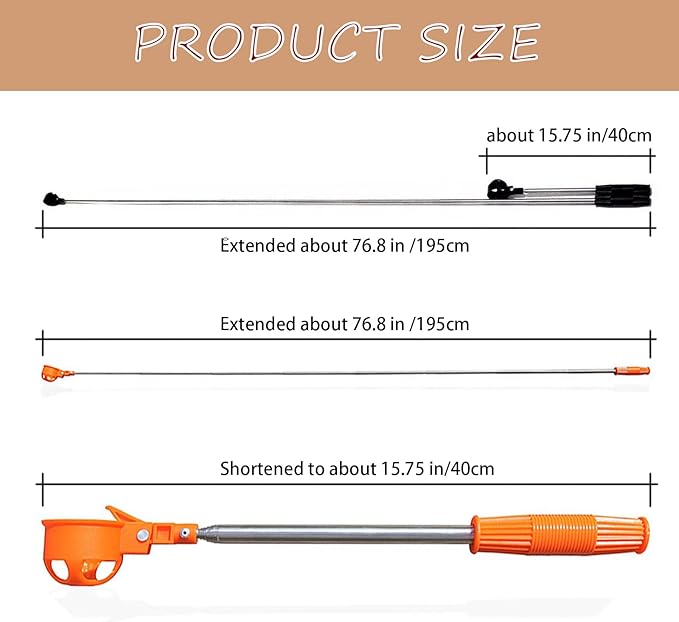 Egg Grabber - Egg Picker - Extendable Stainless Long Grabber Reacher Tool for Egg / Nut ,Outdoor Egg Extender Grabber Tools,Multifunctional Egg Collector for Coop, Poultry Nest, and Farm Use (Black)