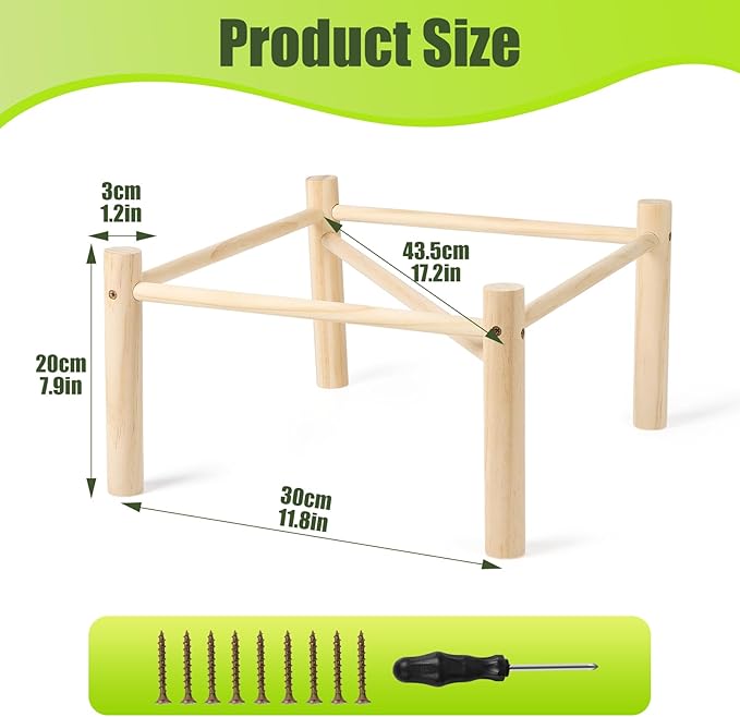 Chicken Perch,Chicken Perch for Coop & Brooder, Chicken Coop for Strong Wooden Roosting Bar for Poultry, Chicken Toys & Coop Accessories,Natural Chicken Stand(16.5' L x 16.5' W x 6.3 H)
