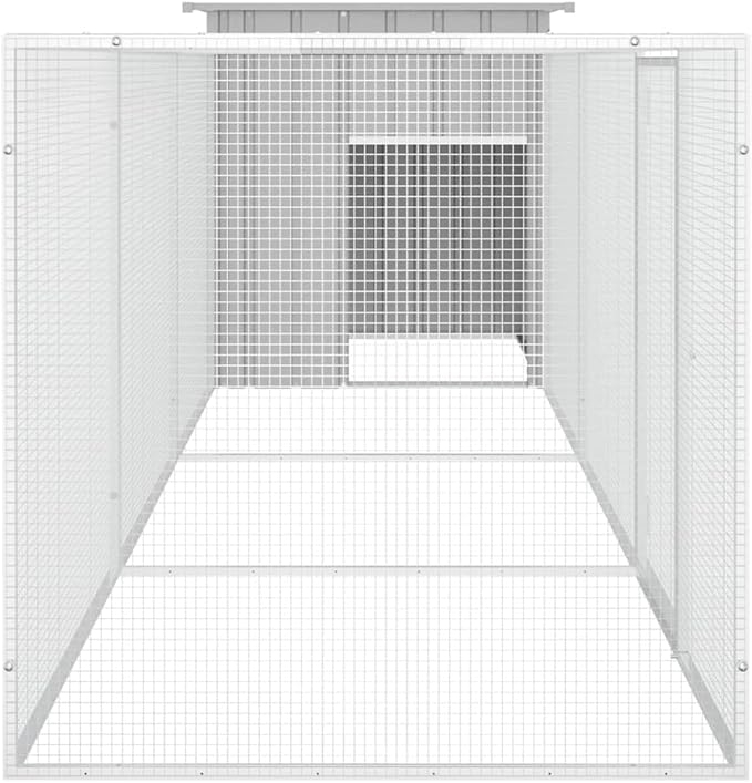 Large Outdoor Chicken Cage, Galvanized Steel Poultry Run for Backyard, Spacious Animal Enclosure for Ducks and Small Pets, Durable Heavy Duty Walk-in Coop