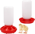 Chicken Feeder and Waterer Set Hanging Chicken Waterer Feeder for Poultry Duck Quail Chick Baby Automatic Chicken Feeders no Waste Bird Water Dispenser Chicken Coop Accessories Supplies (Red)