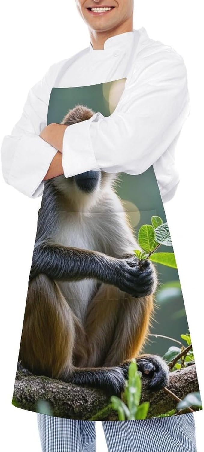 Waterproof Apron Adjustable Bib Aprons with Pockets Smiling Apron Kitchen Aprons for Women Men