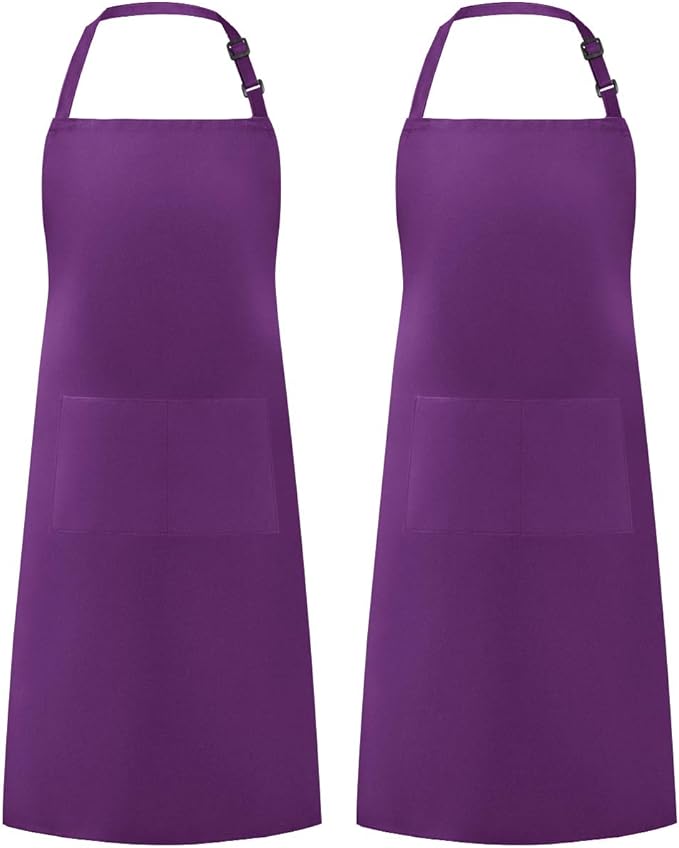 Syntus Adjustable Bib Apron with 2 Pockets Cooking Kitchen Aprons for Women Men Chef