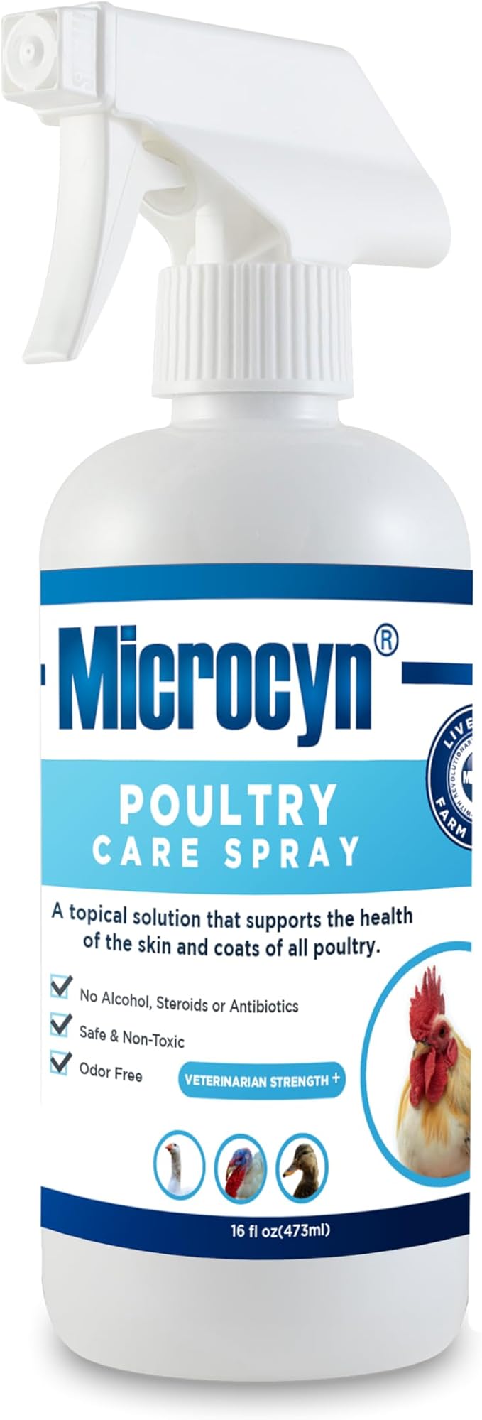 Poultry & Fowl Care Spray for Chickens, Ducks & Livestock – Supports Minor Wound Care & Skin Comfort – Easy-to-Apply Topical Spray – 16 oz