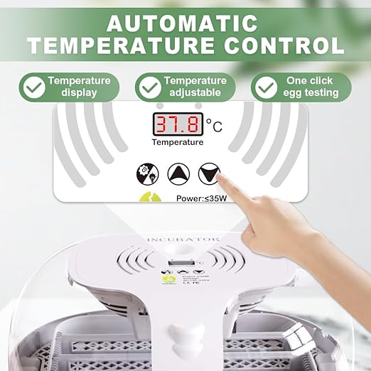 HOWOOIUA 16 Egg Incubator - Automatic Egg Turner, Temperature Control, Built-in Candler, Auto Water Refill for Hatching Chicken Eggs