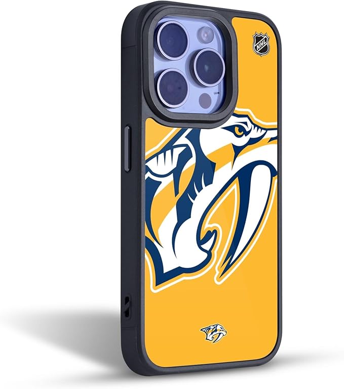 Head Case Designs Officially Licensed NHL Oversized Nashville Predators Gel Armor Case [Military Grade Drop Protection] Compatible with Apple iPhone 15