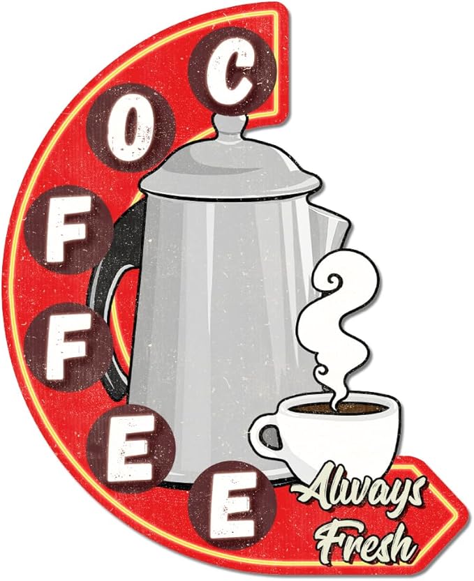 GLOBLELAND Coffee Cup Vintage Metal Tin Sign Retro Coffee Teapots Plaque Poster Metal Wall Decorative Tin Signs for Home Kitchen Restaurant Coffee Shop Club Bar Decoration