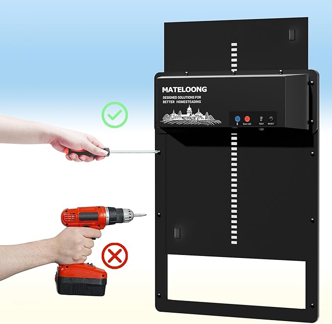 Accessory Kit for Automatic Chicken Coop Door - Includes Spare Charger and Screws for Easy Maintenance and Repairs