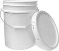 ePackageSupply 5 Gallon Bucket with Airtight Lid | Made in USA | Food Grade | Heavy-Duty Premium HPDE Plastic | Durable 90 Mil All Purpose Pail | Easy Stack and Store | BPA Free (White, 60)