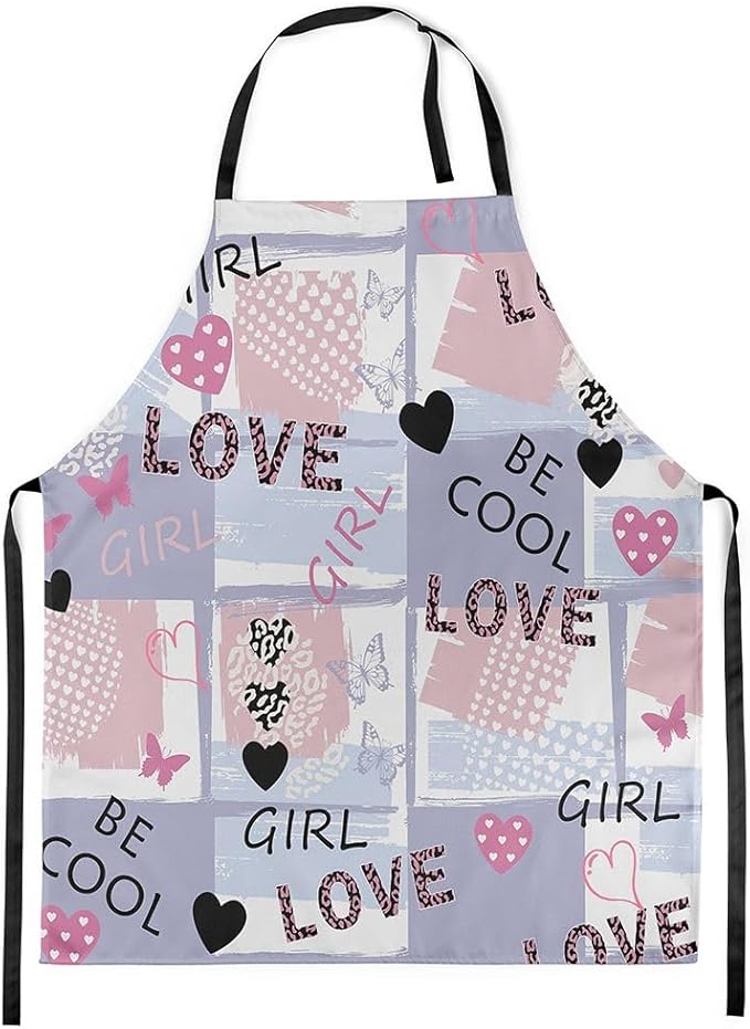 jejeloiu Cartoon Cats Apron for Women Men 26"x31"
