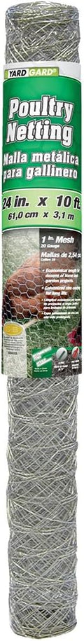 YARDGARD – 2 Inch Twisted Mesh Poultry Netting – 24 Inches by 10 Feet – Galvanized Steel – for Chicken Wire Fencing | Garden Protection | Poultry and Rabbit Enclosures | Farm and Yard Projects