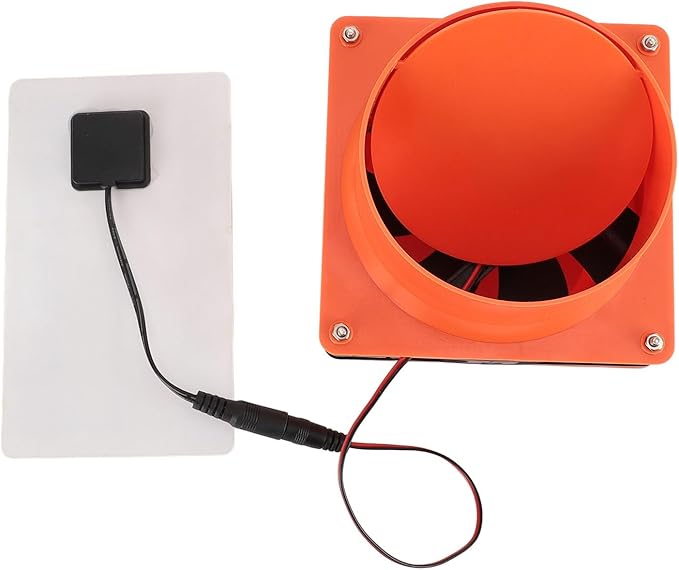 10W Solar Powered Exhaust Fan Kit with 5V Monocrystalline Silicon Solar Panel for Pet House Chicken Coop Ventilation