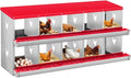 10-Hole Chicken Nesting Box, Rustproof Galvanized Steel, Wall-Mounted Metal Laying Box for Hens, Easy Egg Collection & Cleaning, Roll Away Nest Boxes - Orange