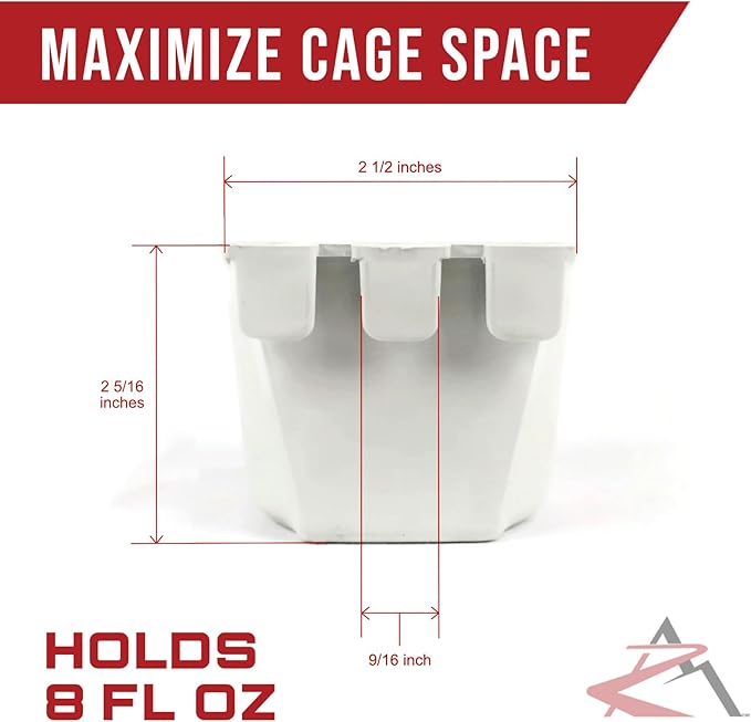 The ROP Shop 300-Pack - 8oz Gray Cage Cup for Feed & Water for Poultry Ducks, Birds, Hamsters