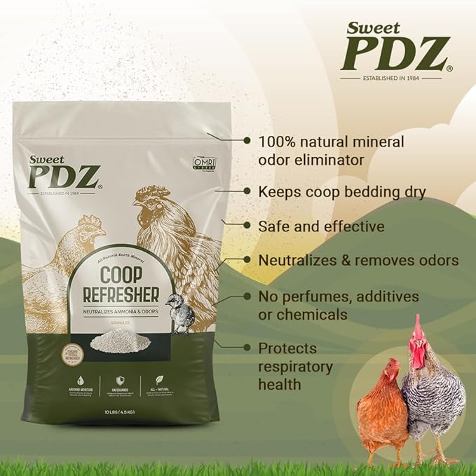 Coop Refresher - Zeolite Odor Eliminator - Essential Chicken Coop Accessory - 10 lbs