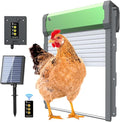 Automatic Chicken Coop Door Solar-Powered Chicken Coop Door with Remote Control - Smart Timer & Light Sensor, Anti-Pinch Safety Design, Large Weatherproof Entry for Poultry (Green)