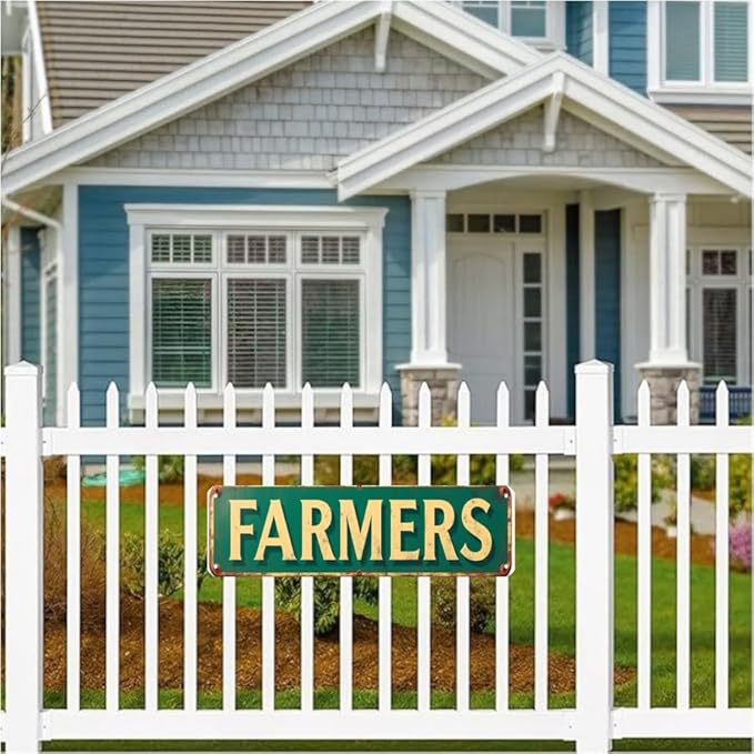 Decorative Tin Signs for Farm VibeFarmers s 16 * 4 Inches - Fits Backyard, Garden, Living Room - Vintage Garden Decor, Outdoor Signs, Unique Wall Decor