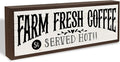 Country Style Cafe Decor, Farm Fresh Coffee Sign, Decorative Wooden Wall Plaque, Home Decor for Kitchen Bar, Cafe Decors, Housewarming Gift 9.5x3.1x1 inches