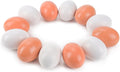 YunKo Wooden Fake Nest Eggs Brown White Easter Eggs for Craft Home Decor Get hens to Lay Eggs 12