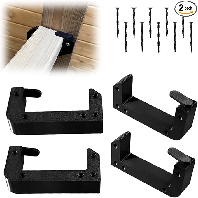 Heavy Duty Poultry Roost Bar Mount Brackets (2Pack) Includes Screws for Chicken Coops & Turkey Houses Easy Install/Remove Perch Holder for 2x3 Flat Lumber Durable Black Design (4pcs 2x3)