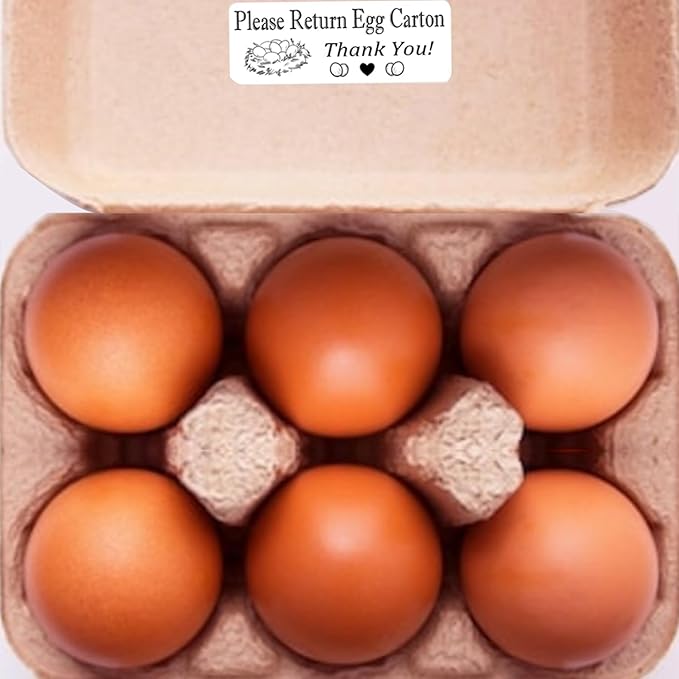 Please Return Egg Carton Labels Tags,1 x 2.65 Inch Self Adhesive Farm Fresh Eggs Carton Stickers for Packaging Box Container Carton Farm Supplies (480 pcs)