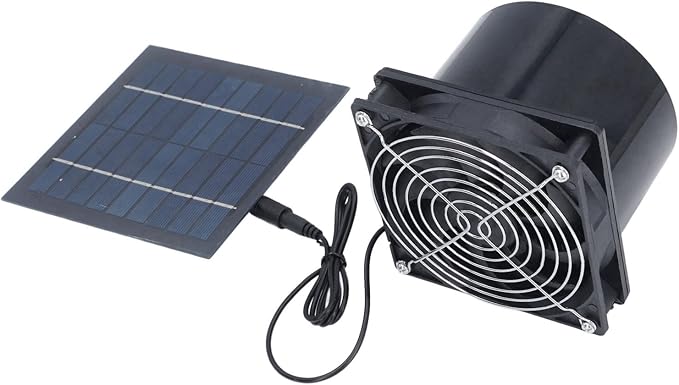Haofy Solar Powered Exhaust Fan 12V DC Efficient Solar Energy with Design for Greenhouse Chicken Coop Shed Barn Outdoor Ventilation