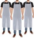 Hercicy 3 Pcs Heavy Duty Waterproof Aprons 47 Inches PVC Vinyl Aprons Transparent Plastic Oil Proof Apron for Dishwashing Cooking Kitchen Cleaning Drawing(White)
