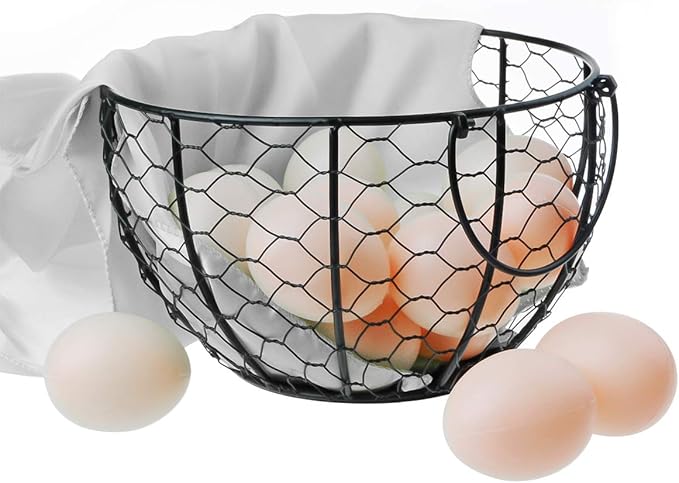Kitchen Storage Metal Wire Egg Basket Farm Chicken Cover Egg Holder/Organizer Case/Container