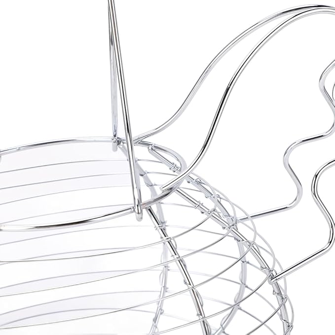 Chicken Egg Basket,Chicken Hen Shaped Wire Egg Storage Basket Holder Rack,Wire Egg Collecting Basket with Handle,Metal Table Top Snacks Organizer Kitchen Gadget (As Shown)