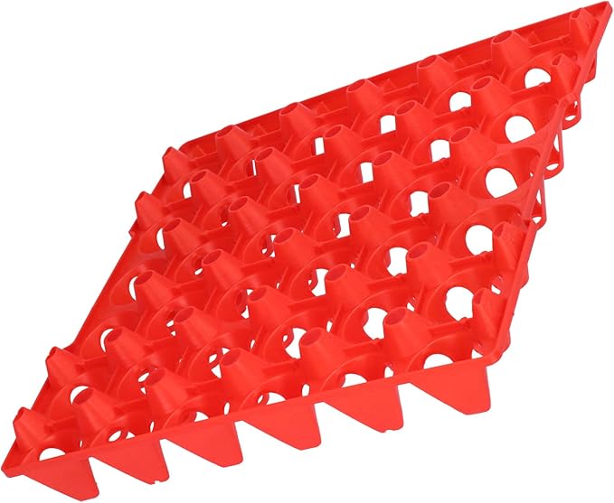 Egg Storage Tray Durable Stackable Egg Crate Holder for Home Farm Supplies 5PCS for Chicken Eggs, 11.3x11.1in (Red)