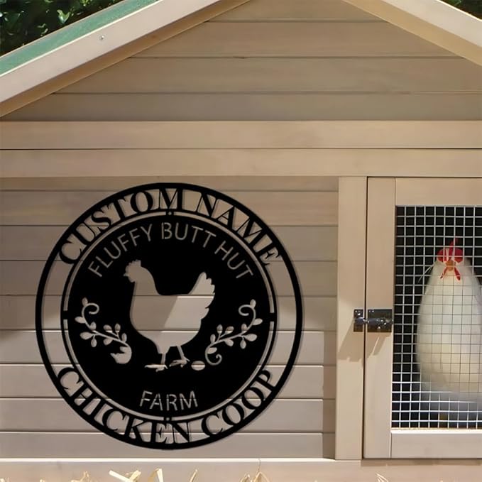 Luxury Personalized Chicken Coop Metal Sign, Custom Metal Chicken Farm Sign, Chicken Sign, Chicken Hen House Sign, Hen Hourse Decorations, Farmer Gifts, Chicken Coop Decor 4