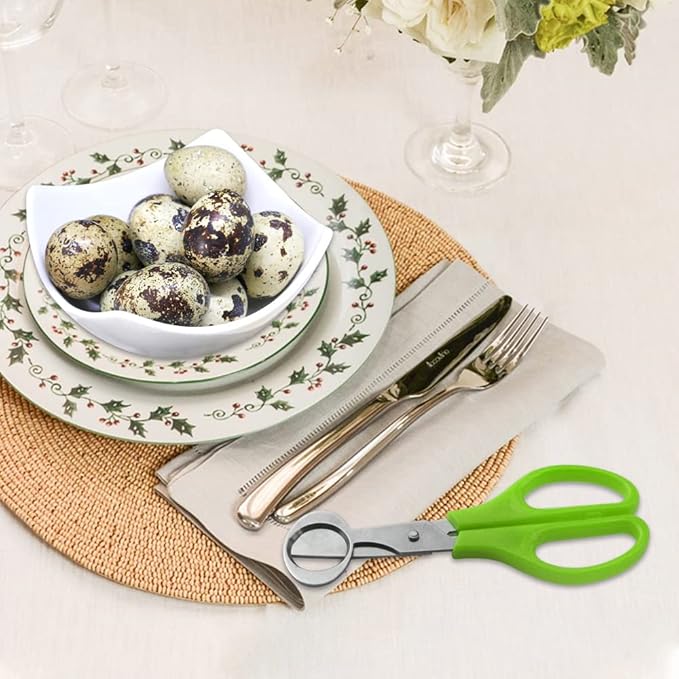 4Pack Stainless Steel Quail Egg Cutter - Scissors, Pigeon Egg Cutter Tool, Opener, Cracker for Home Kitchen (Four Colors)