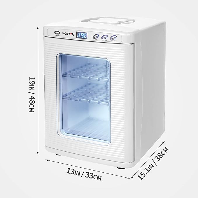 RYFT Incubators for Hatching Eggs, 25L Portable Reptile Scientific Lab Incubator with 5°C-60°C, 12V/110V Heating and Cooling for Small Reptiles (White)