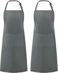 Syntus Adjustable Bib Apron with 2 Pockets Cooking Kitchen Aprons for Women Men Chef