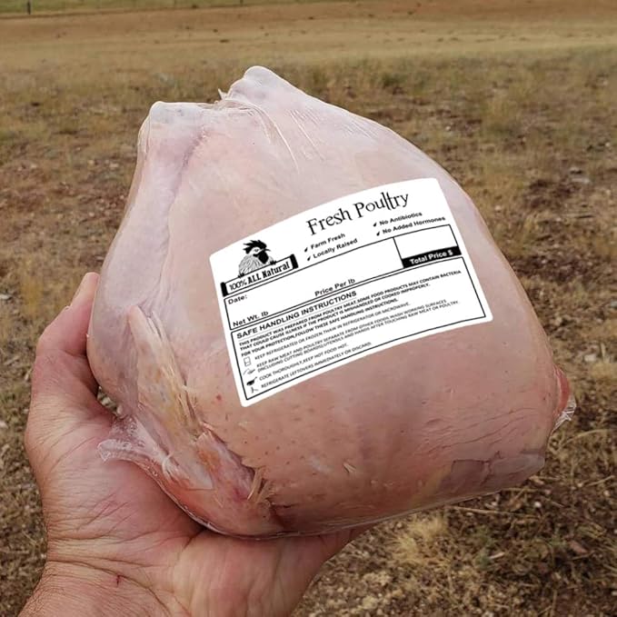Poultry Freezer Labels,50 Pcs 4x3 Inch with Handling Instructions Exemption