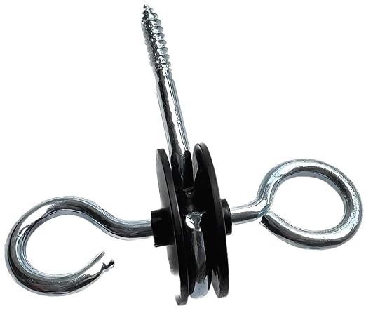 30 Pack Electric Fence Gate Handle Screw in Insulated Anchor Insulators with Double Hook / 2-Rings for Electric Fence Wood Post and Electric Fence Gate Livestock Fence Agricultural Fencing and Pasture