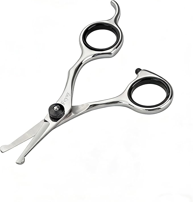 4.5 Inch Dog Grooming Scissors with Safety Round Tips, Fcysy Small Pet Hair Trimming Scissors for Face, Eyes, Ears, Nose & Paws, Professional Puppy Grooming Shears for Dogs & Cats- Black