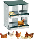 GarveeLife Chicken Nesting Box, 4 Compartments Nesting Box for Chickens, Two-Tier Galvanized Steel Chicken Egg Laying Box with Large Vented Holes Wall Mounting for Easy Egg Collection