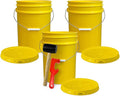 ePackageSupply 5 Gallon Plastic Bucket with Airtight Lid | Made in USA | Food Grade Bucket | BPA-Free | Heavy Duty 90 Mil All Purpose Pail | One 12" Rubber Mallet & One Lid Opener Included | 3 Pack