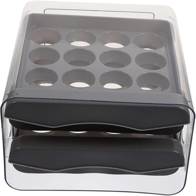 Double Layer Egg Storage Organizer Egg Holder for Refrigerator Cavity Drawer Style Egg Supply Case Durable and Convenient Egg Storage Box for Home and Farm Use