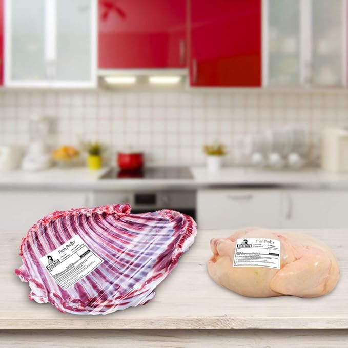 Poultry Freezer Labels,50 Pcs 4x3 Inch with Handling Instructions Exemption